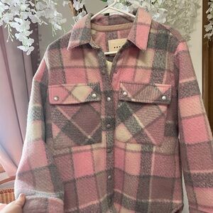 Blank NYC Pink Plaid Jacket